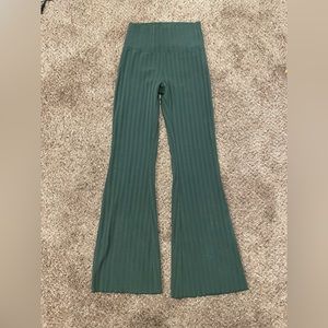 Stripped Green Flare Leggings